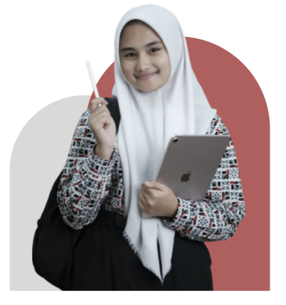 Siswi dengan map di kantor